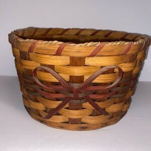 Amish Wood Barrel Slat Handmade Basket